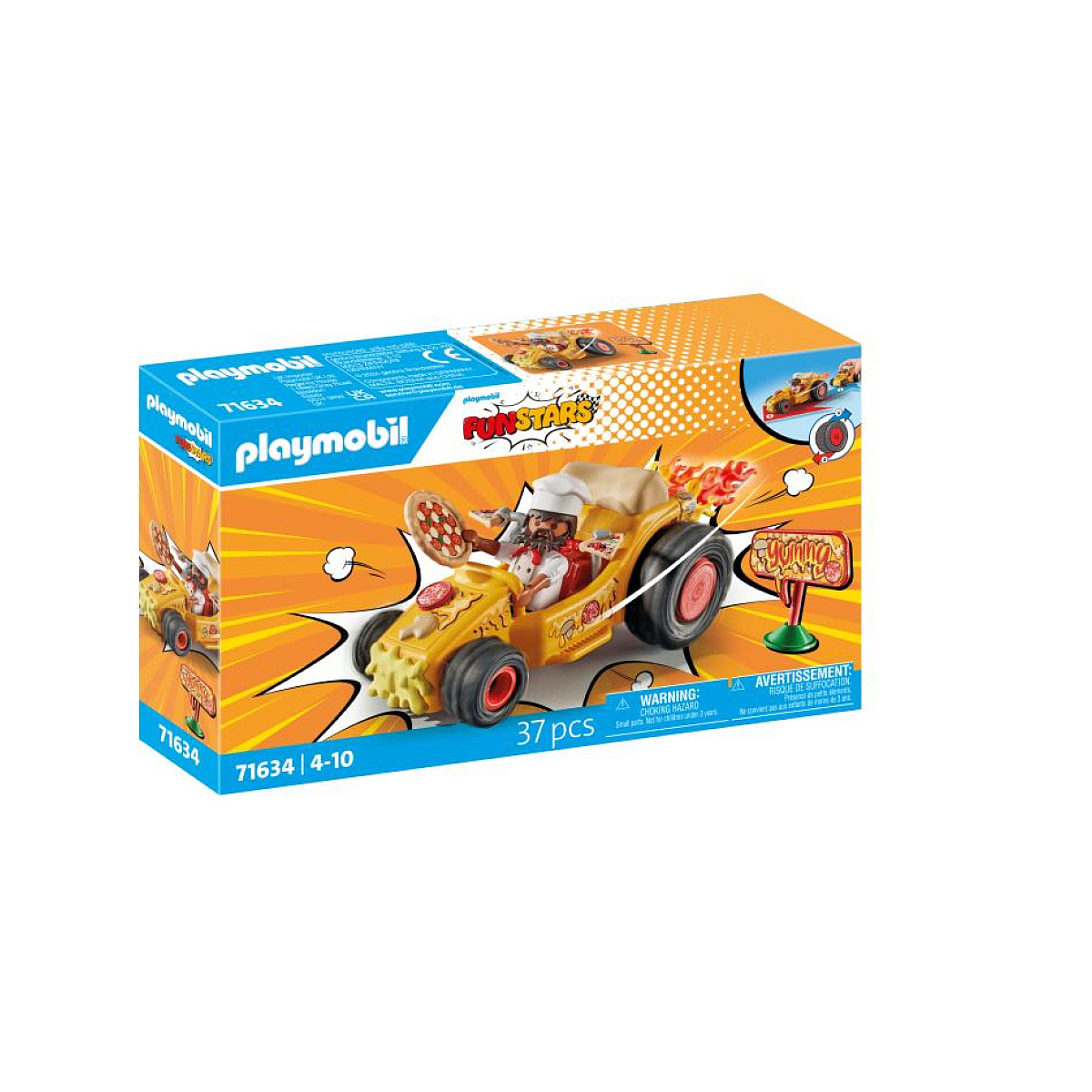 71634 Funstars Pizzaïolo et kart orange, PLAYMOBIL