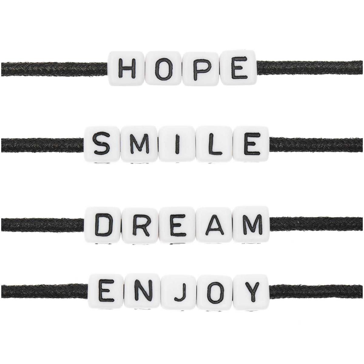 Itoshii parck de 19 perles ponii hope smile dream enjoy couleur unique, RICO DESIGN