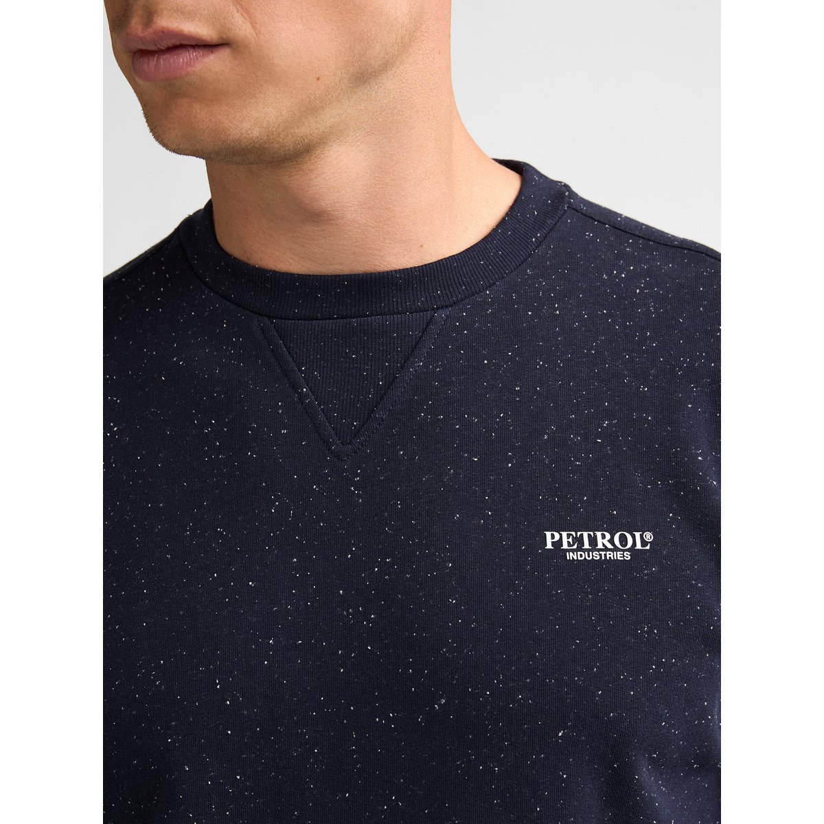 Sweat col rond chiné rosewood bleu royal navy, PETROL INDUSTRIES