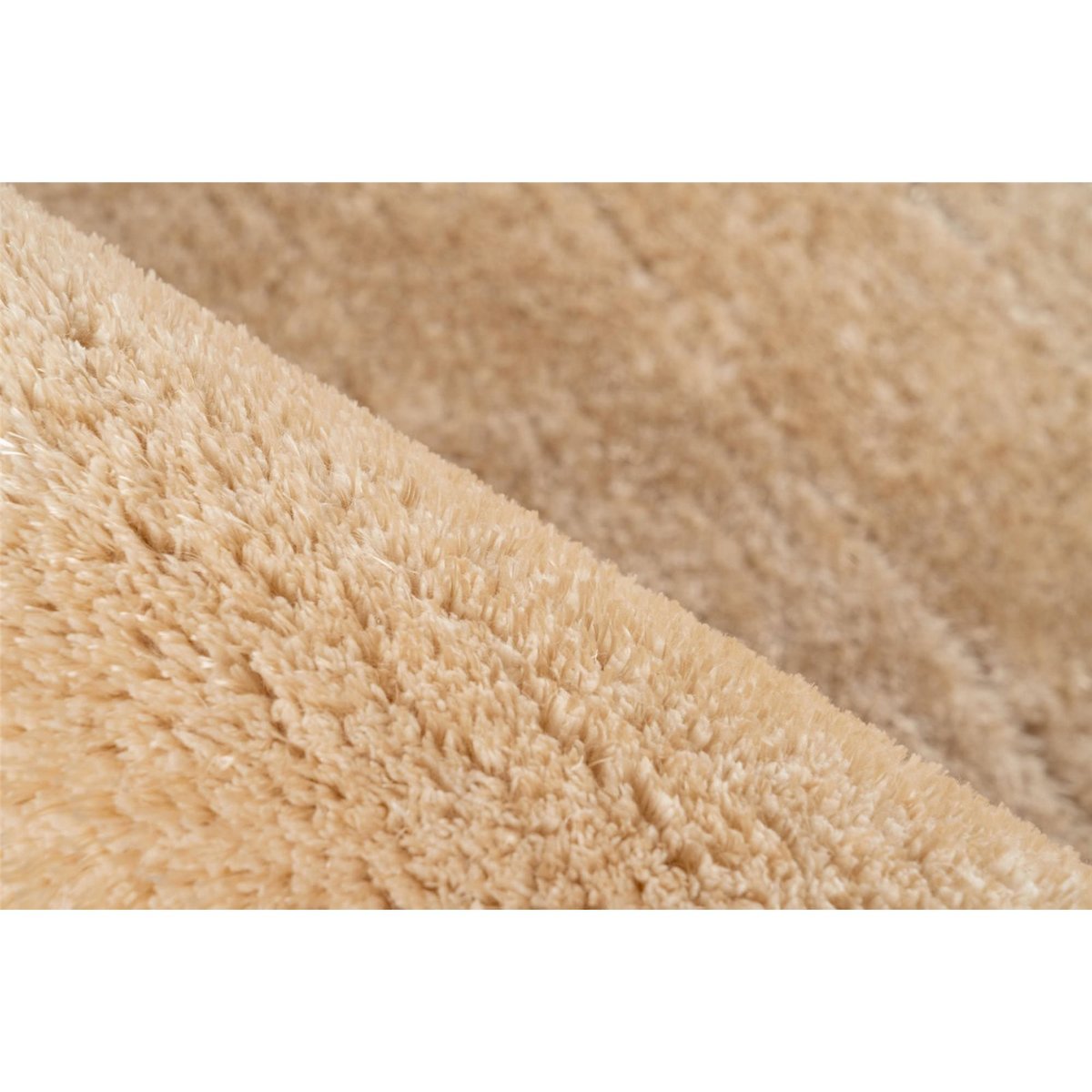Tapis shaggy en polyester rectangulaire beige sable chaud naturel, ARTE ESPINA