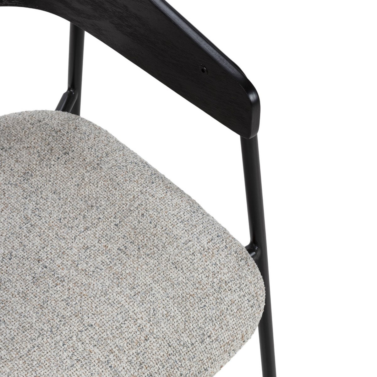 Lot de 2 fauteuils de table en tissu, bois et métal- OPNA beige, DRAWER