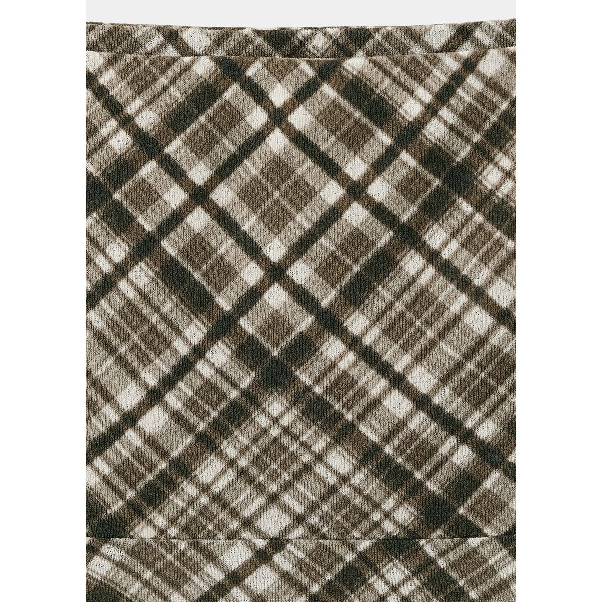 Jupe asymétrique carreaux marron, MANGO