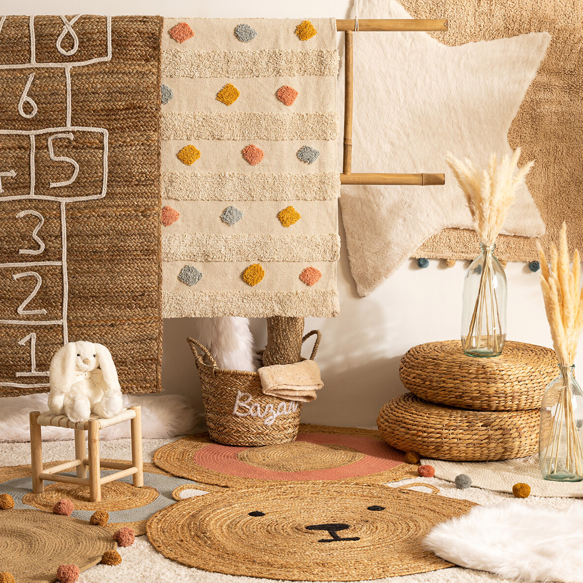 Tapis enfant OURSON beige moyen, ATMOSPHERA FOR KIDS