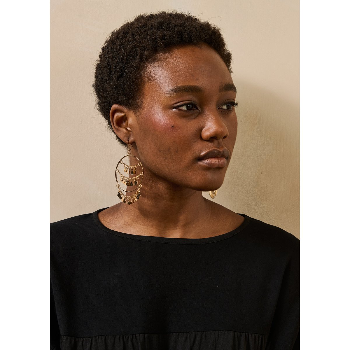 Boucles d'oreilles pendantes light gold, LA FEE MARABOUTEE