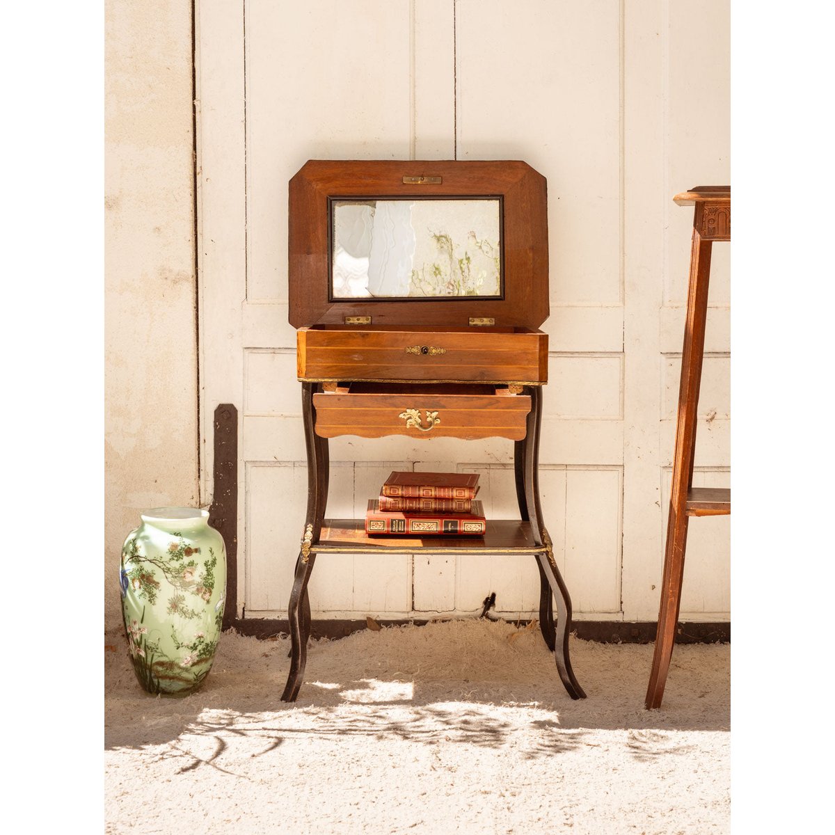Coiffeuse Napoléon III en bois Louise N°322 - Bon état bois foncé, DEBONGOUT