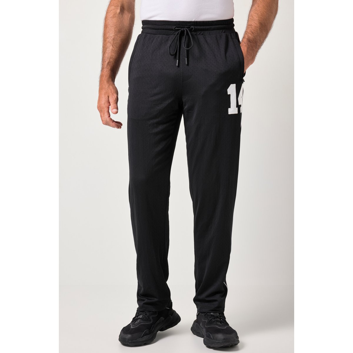 Pantalon de jogging en mesh, coupe Basic Fit noir, JP1880