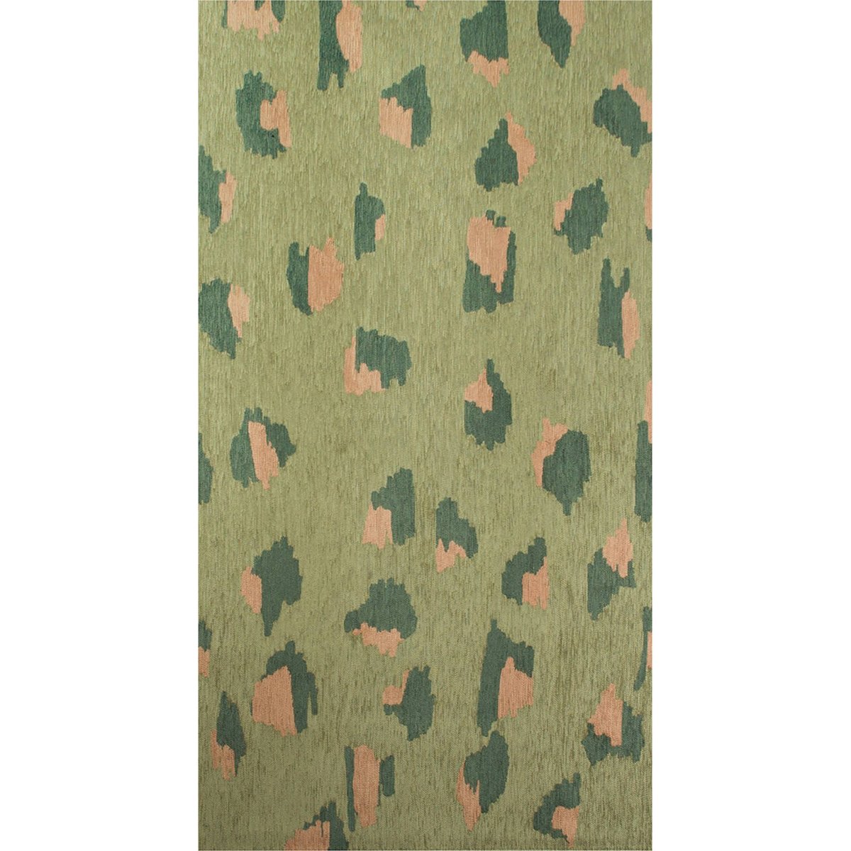 Tapis intérieur extérieur jacquard, LEO vert olive à motif léopard doux, RECOLLECTION
