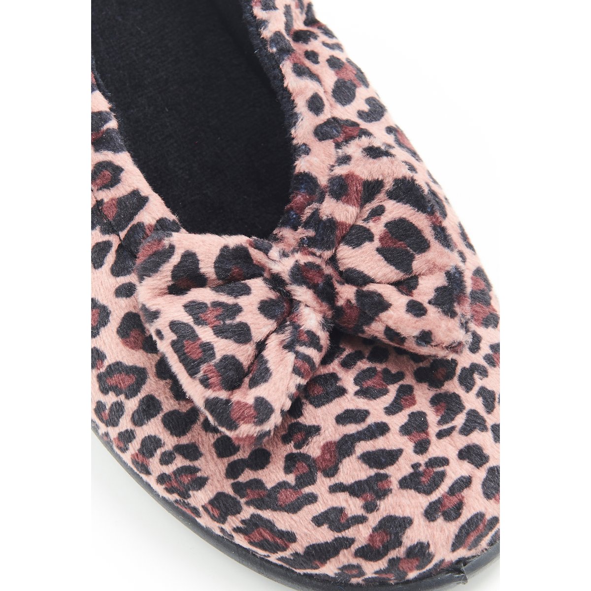 Chaussons en velours beige animalier, DAMART