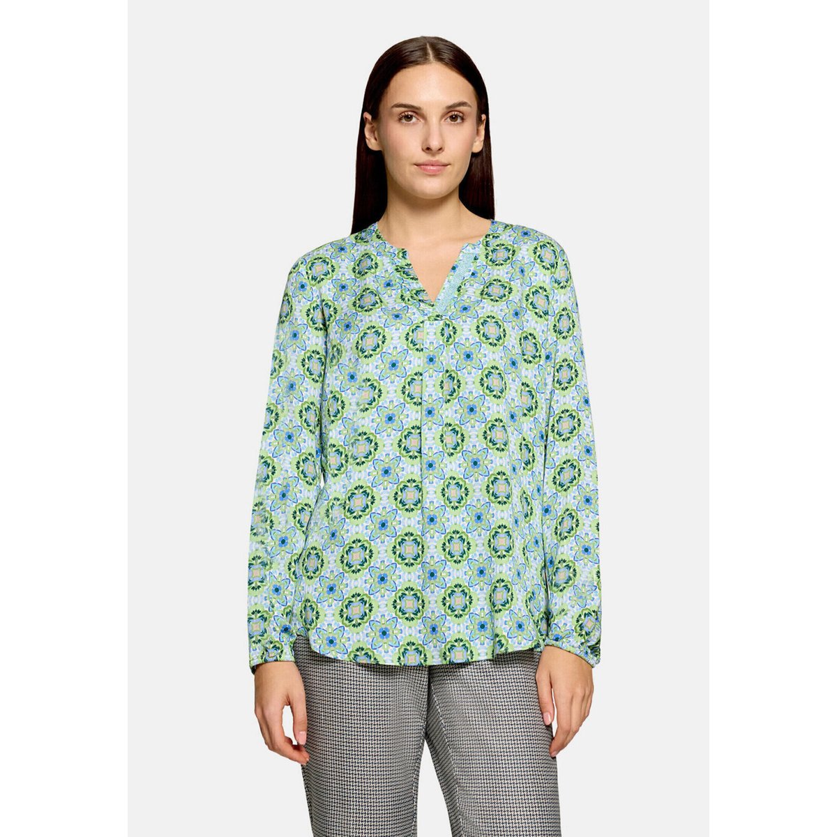 T-shirt façon blouse à motifs green/blue, CARTOON