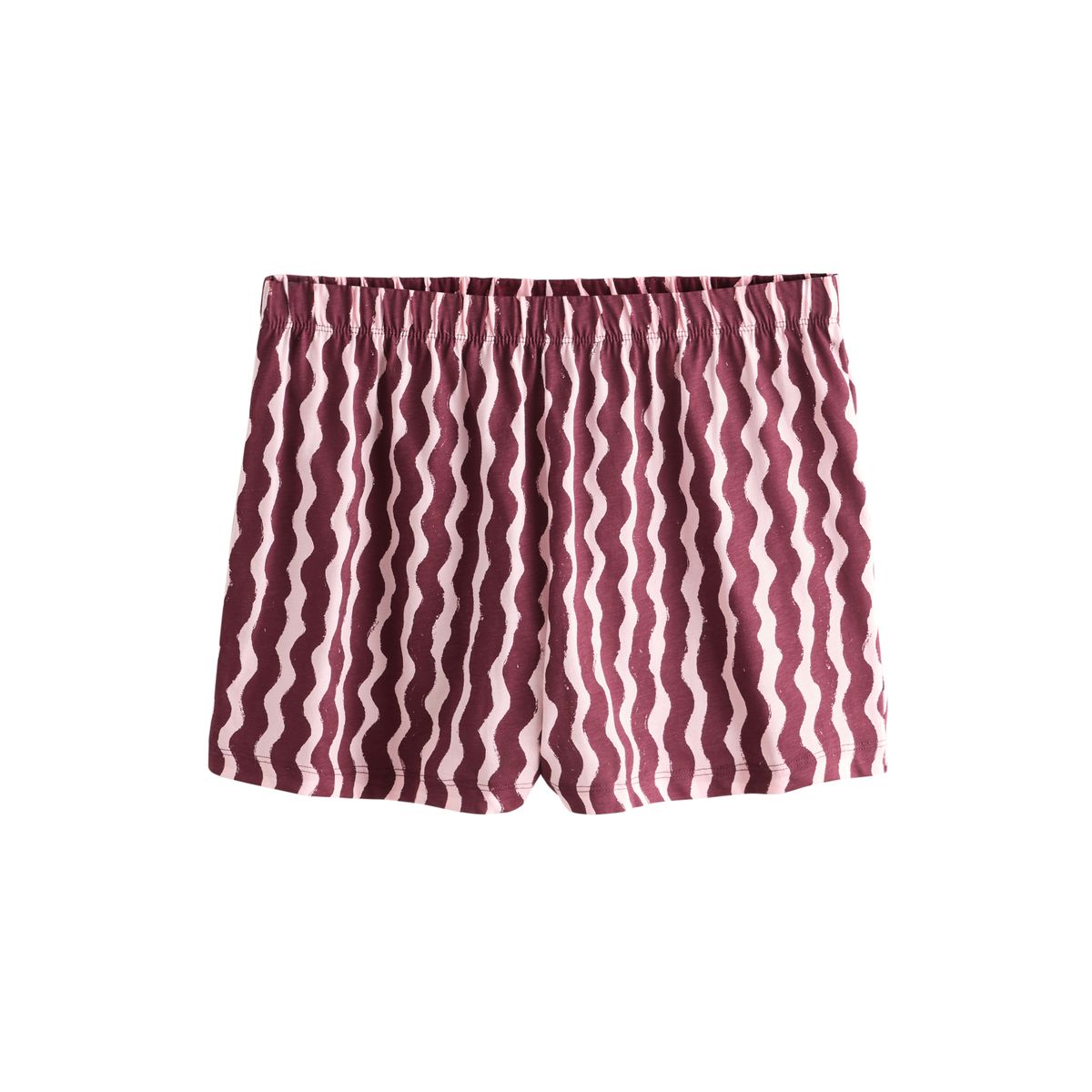 Ensemble pyjama avec short en coton rayures ondulées rouge bordeaux/rose, NEXT