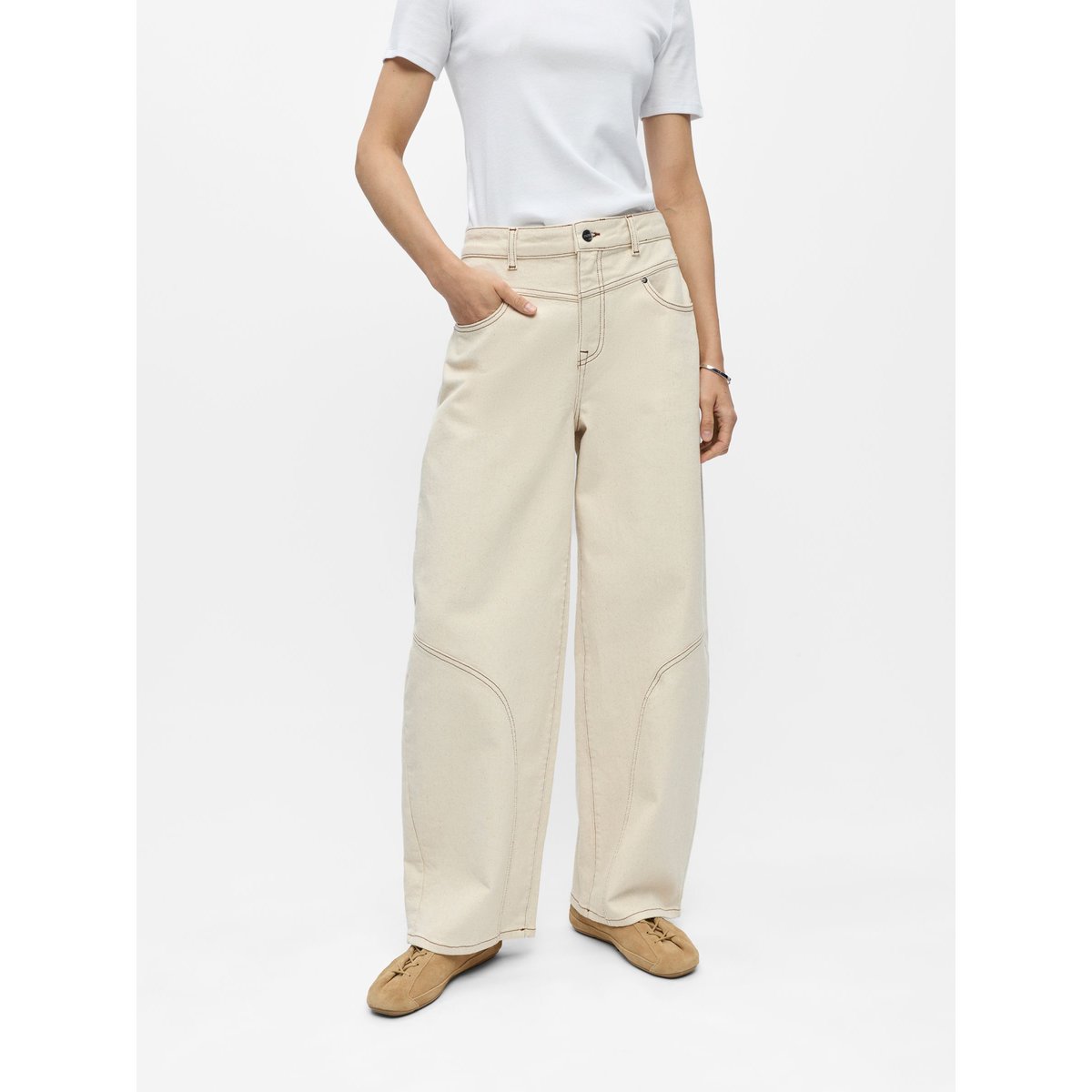 Jean blanc - beige denim1, OBJECT