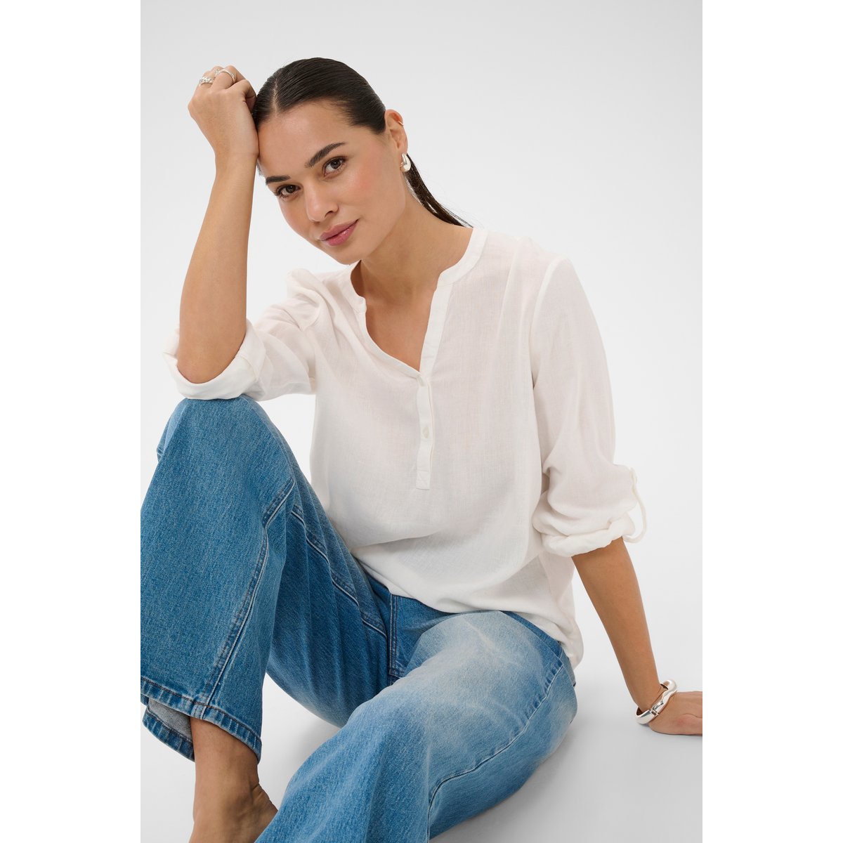 Blouse à manches longues blanc chalk, KAFFE