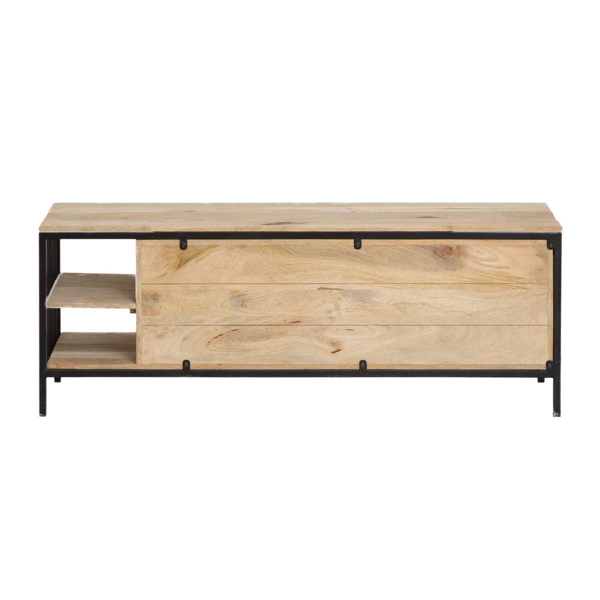 Meuble TV en bois de manguier et métal HÉLOÏSE noir, MADE IN MEUBLES