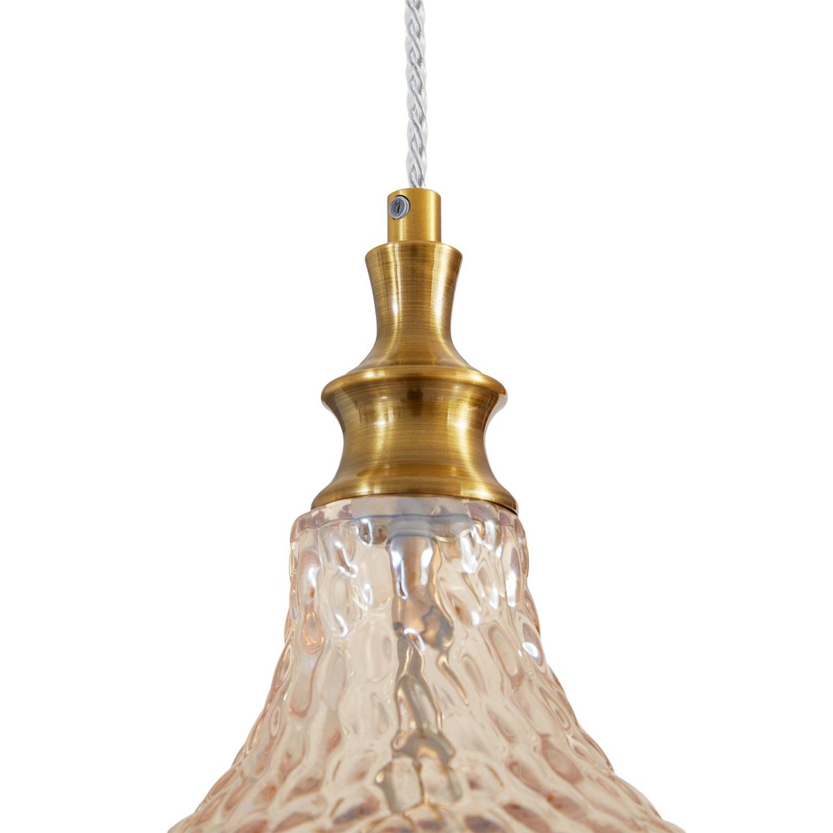 Suspension en verre vintage, Drakar ambre, or, LINDBY