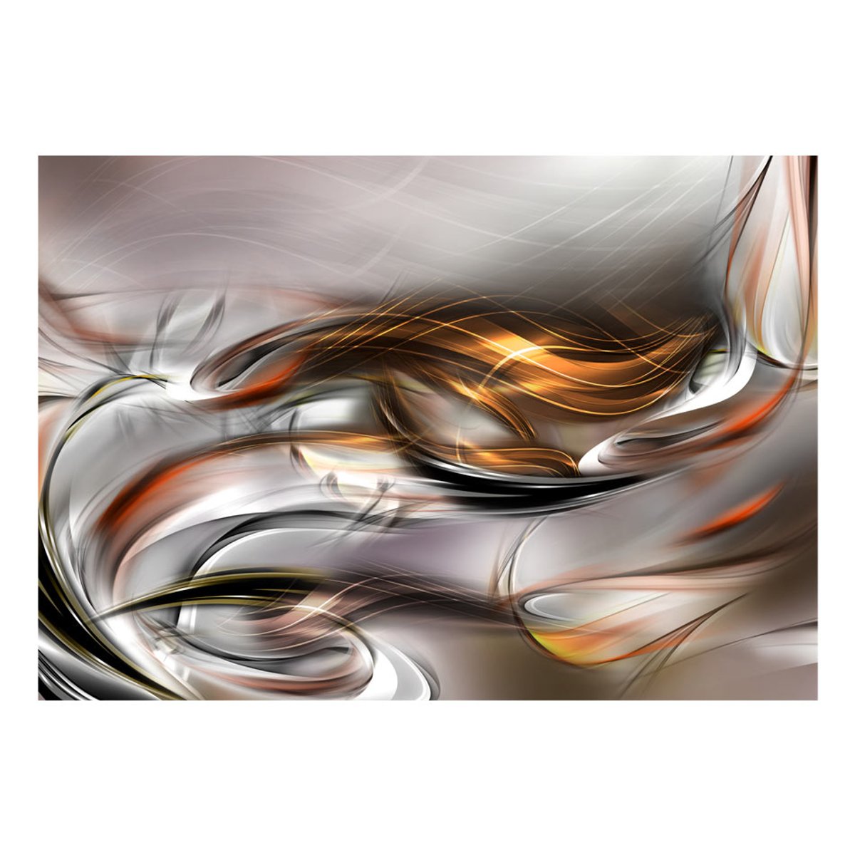 Papier peint intissé panoramique Abstractions Golden cloud noir, EDEN