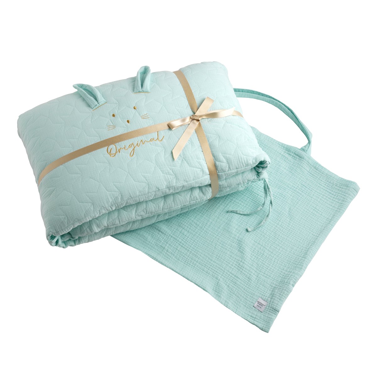 Tour de Lit en coton bleu ciel, SAUTHON ORIGINAL