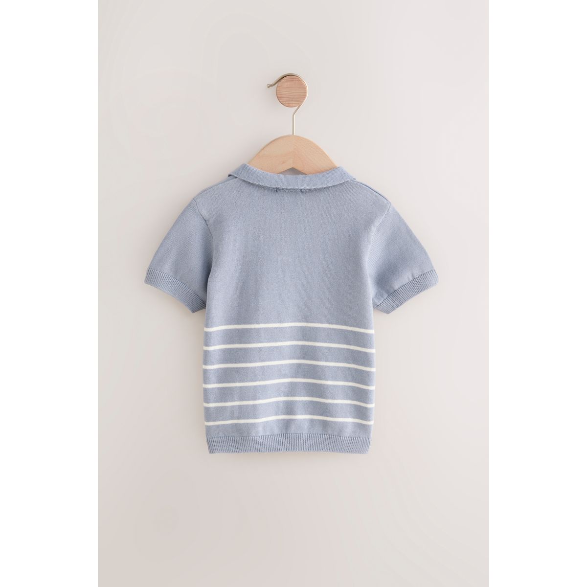 Polo manches courtes en maille blue beach stripe, NEXT