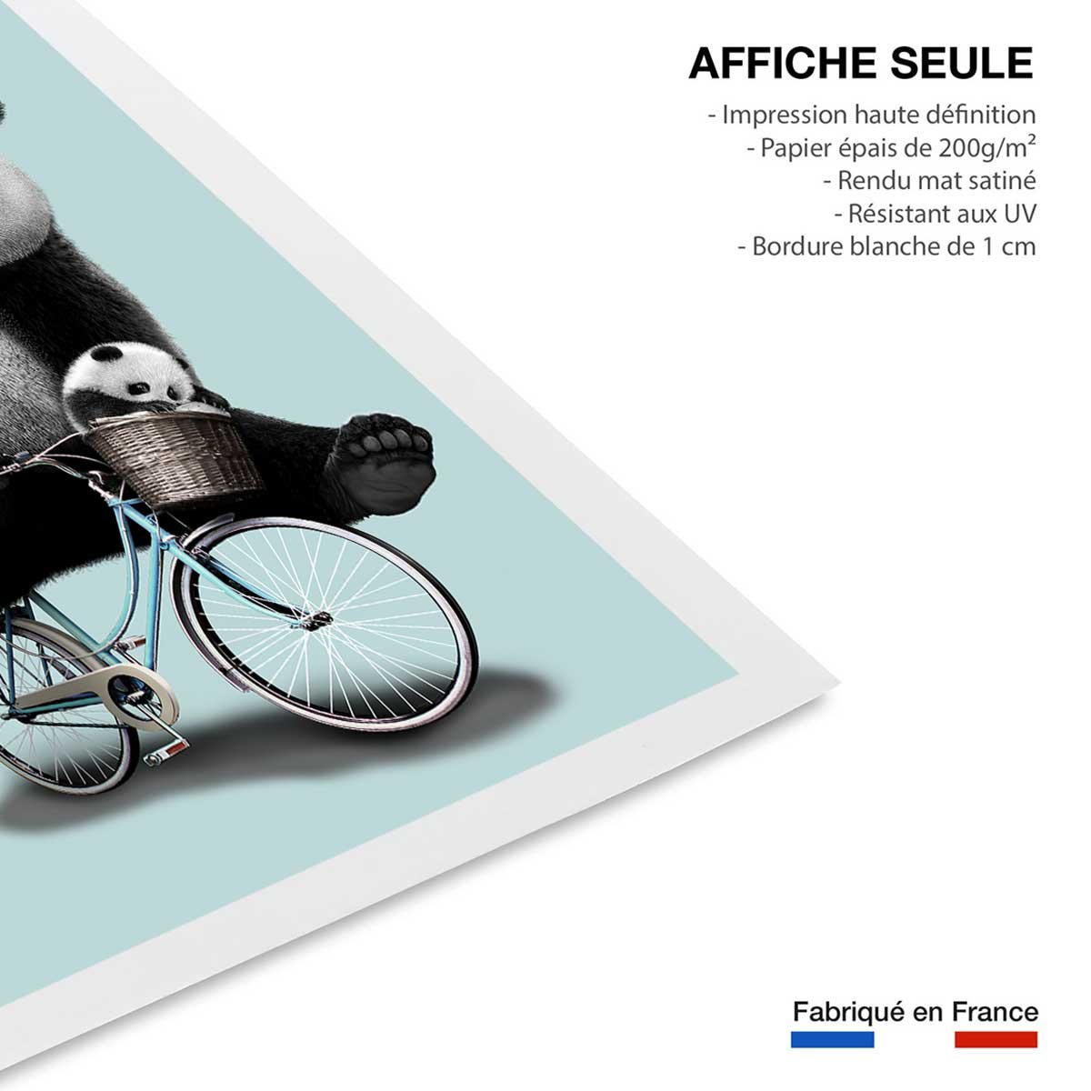 Affiche enfant amis à bicyclette affiche seule, HEXOA