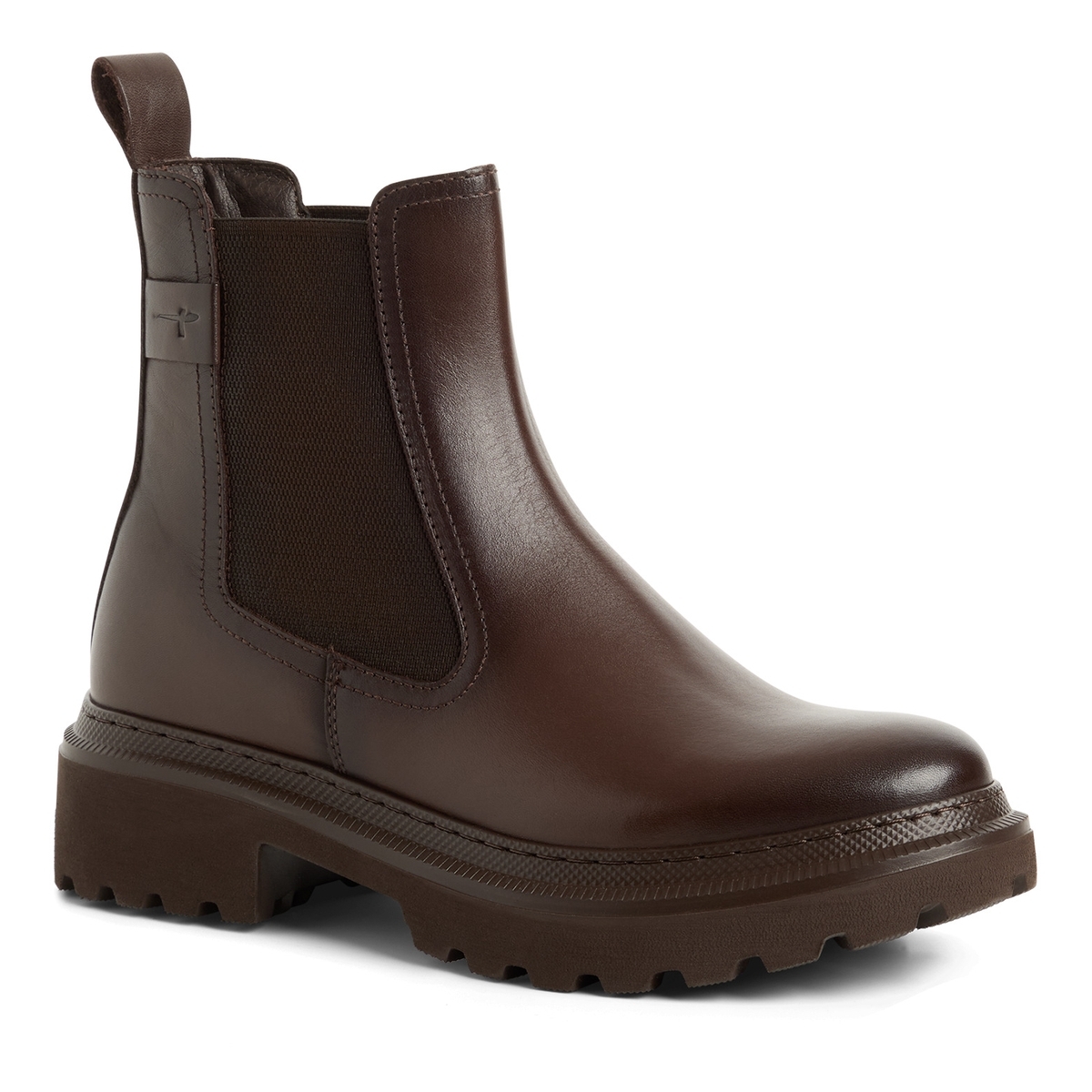 Bottine Chelsea en cuir marron, TAMARIS