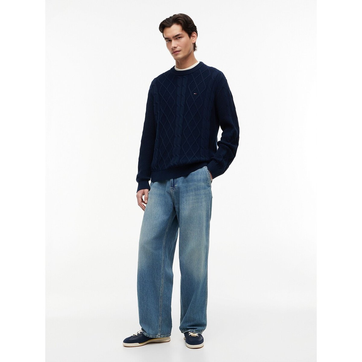 Camisola estruturada em malha grossa marinho, TOMMY JEANS