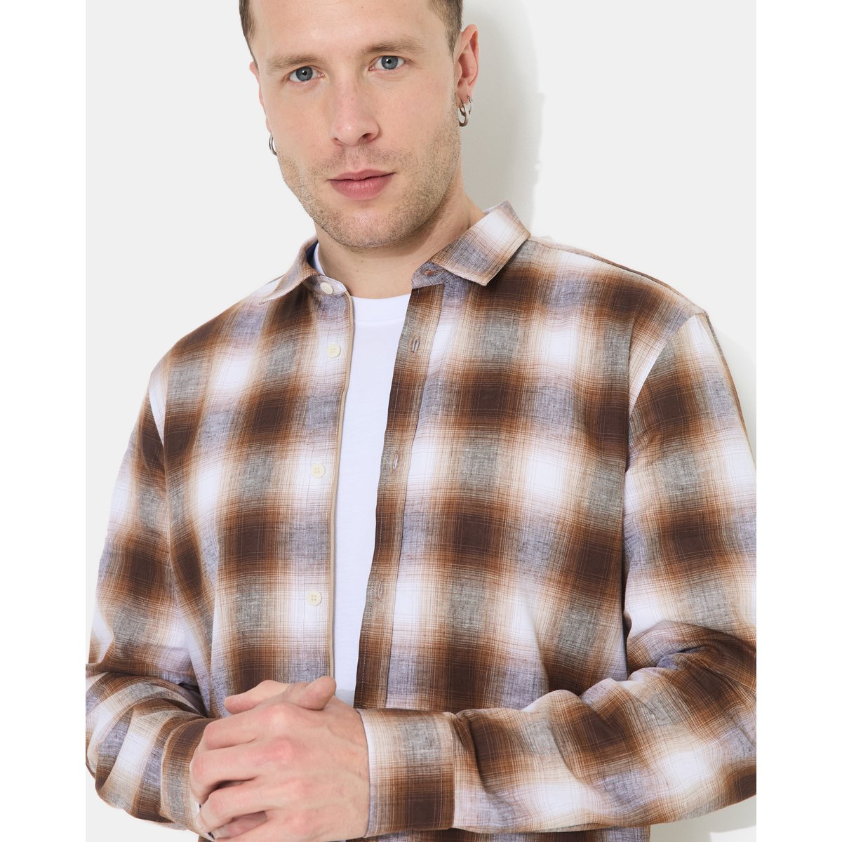 Chemise en coton DANNY marron, CHEVIGNON