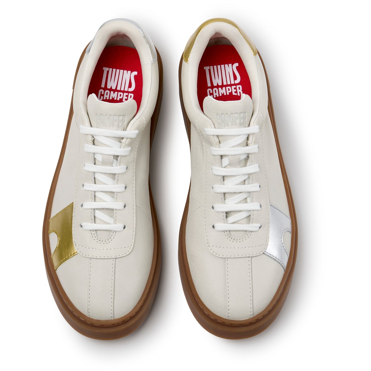 Baskets Runner Twentyfive Twins Smooth Leather blanc naturel 004, CAMPER