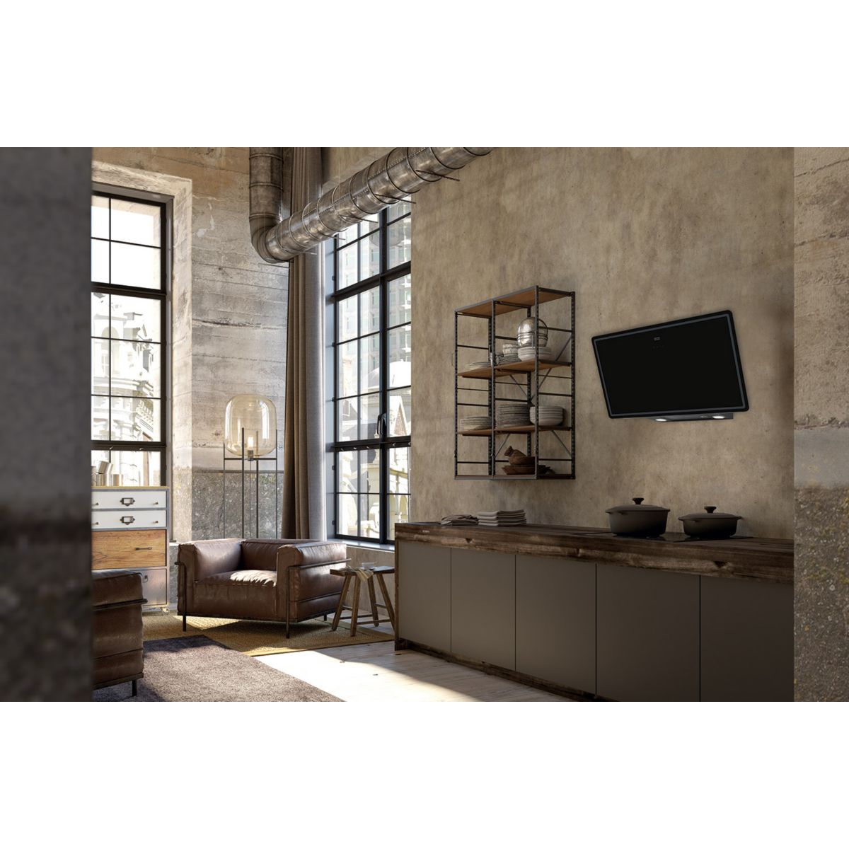 Hotte décorative murale inclinée SMART FPJ 915 V BK/DG noir, FRANKE