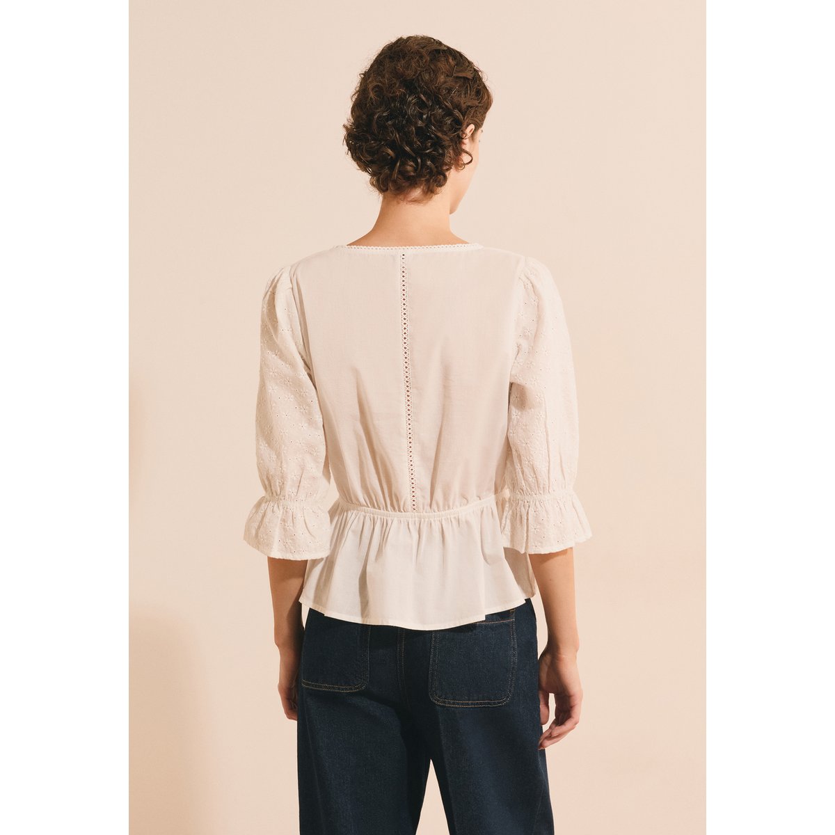 ETAM TOP A CASHA BROD - BLOUS blanc, ETAM