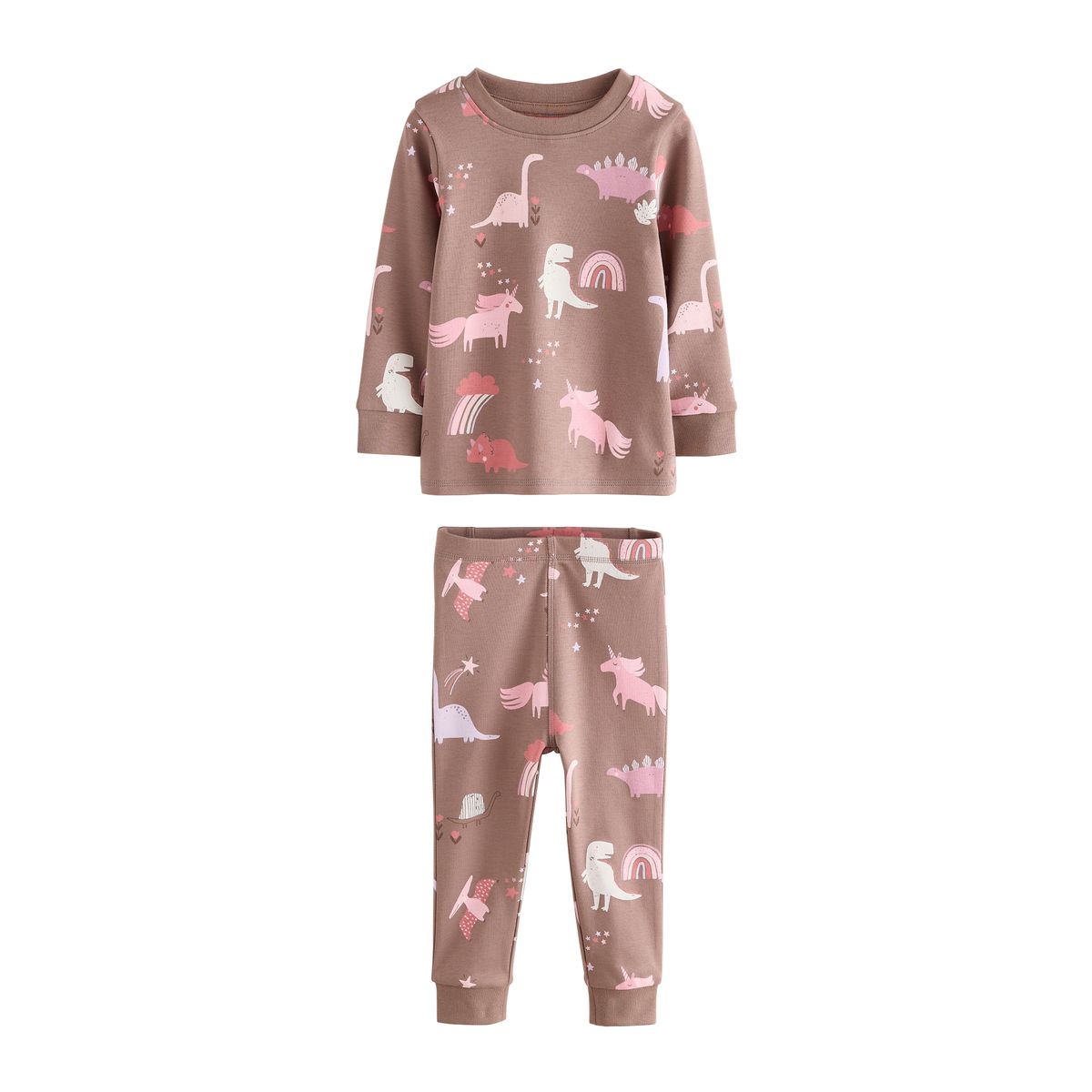 Pyjama confort dinosaures, lot de 3 rose/crème, NEXT