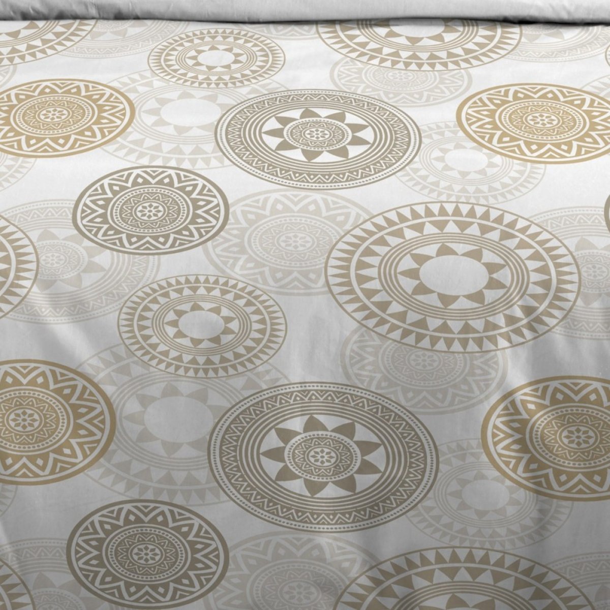 Housse de couette 240x220 MEKONG + 2 taies 100% microfibre beige, DECORATIE