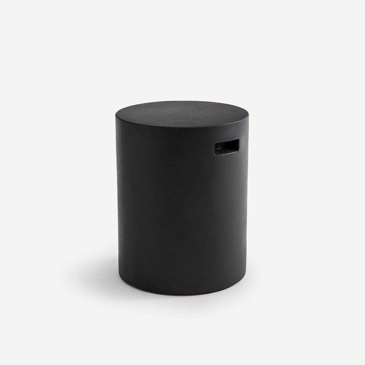 Bout de canapé rond de jardin, aspect ciment, RASKIN anthracite, AM.PM