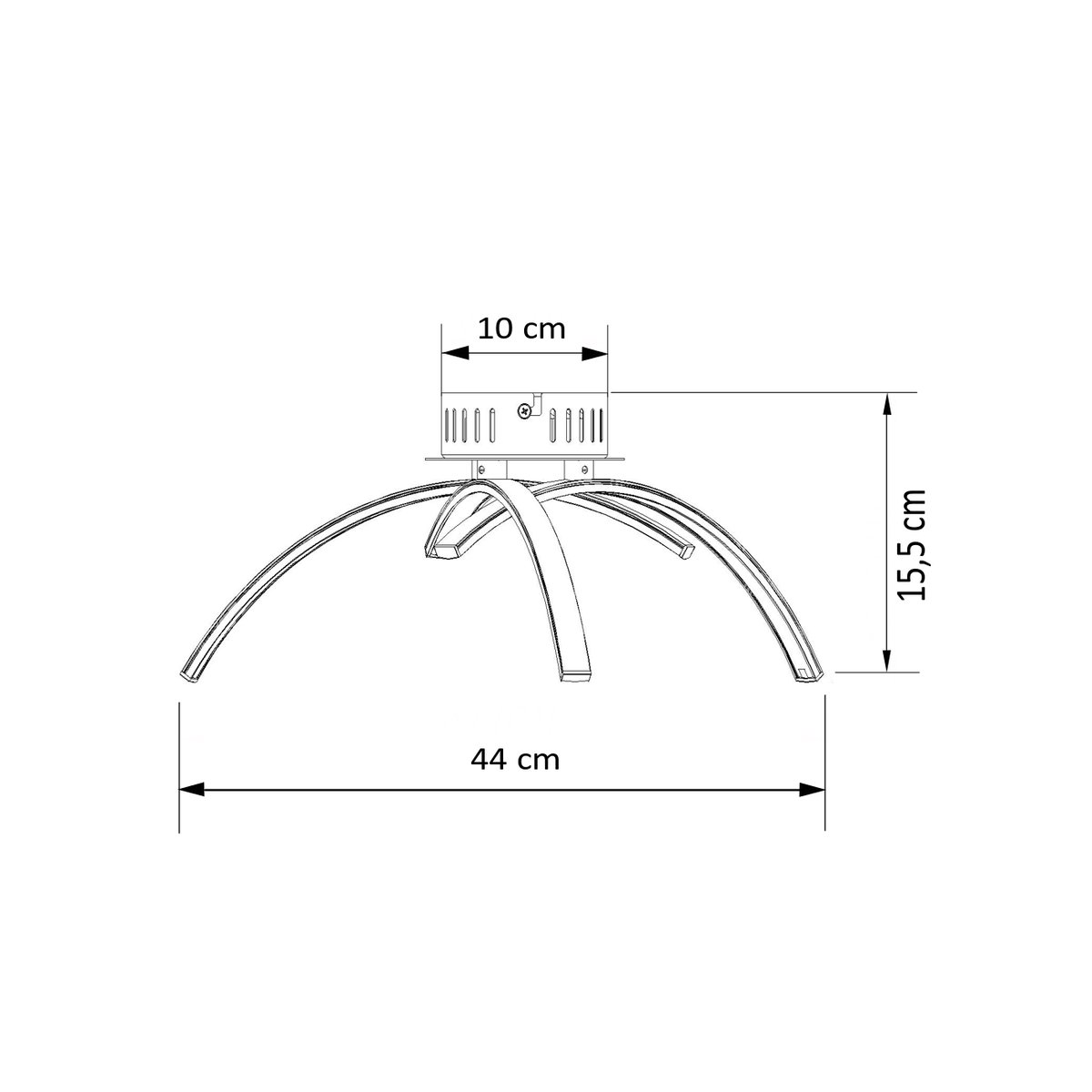 Plafonnier LED 3 bras chromés - OVA argenté / chromé, KOSILUM