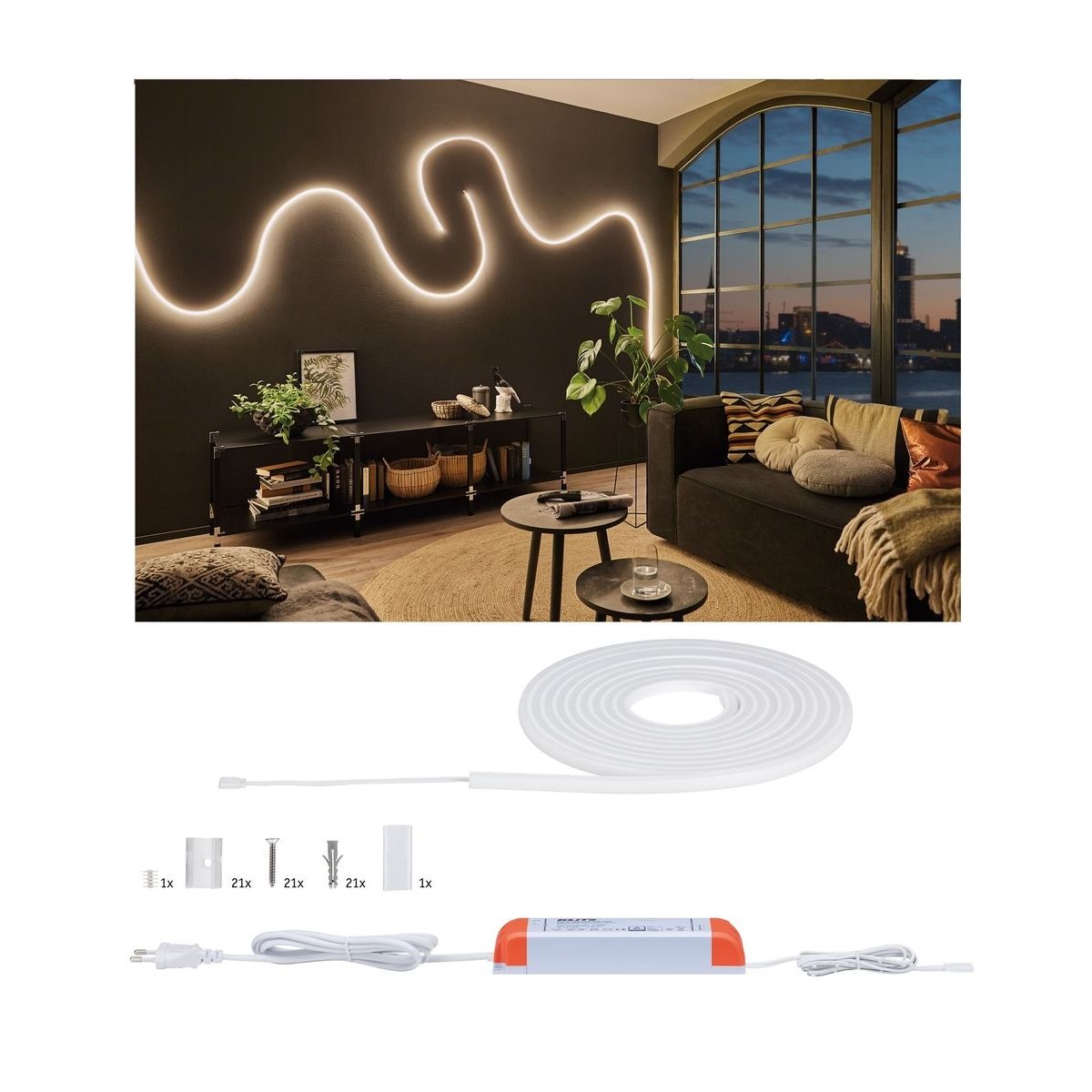 Kit ruban maxled flow blanc 5 m blanc, PAULMANN