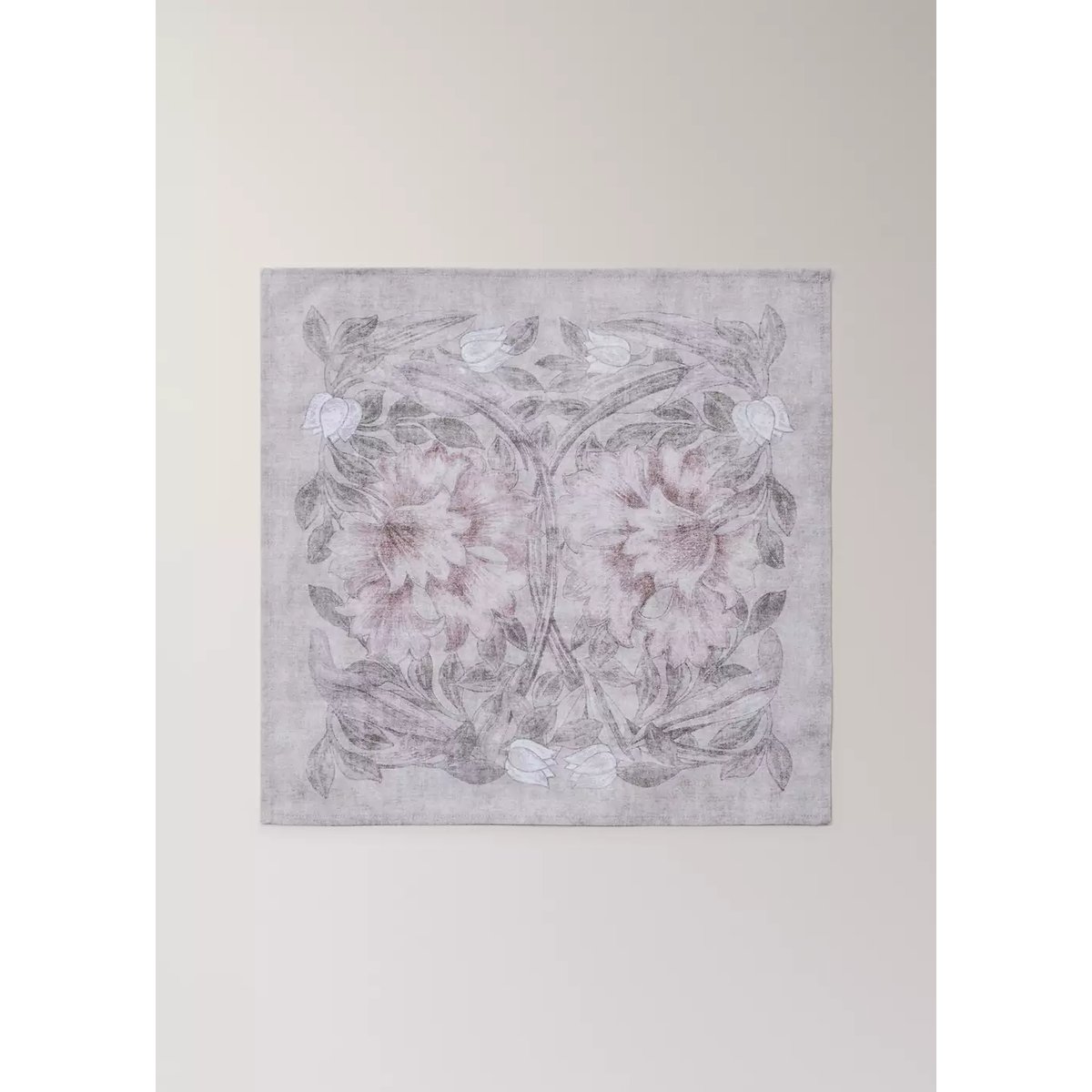 Serviettes de table imprimé fleuri 45x45 cm gris, MANGO HOME
