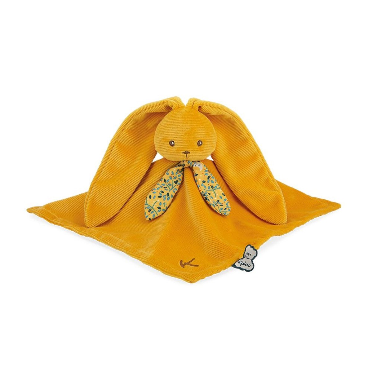 Doudou plat Lapinoo moutarde, bleu, vert, KALOO