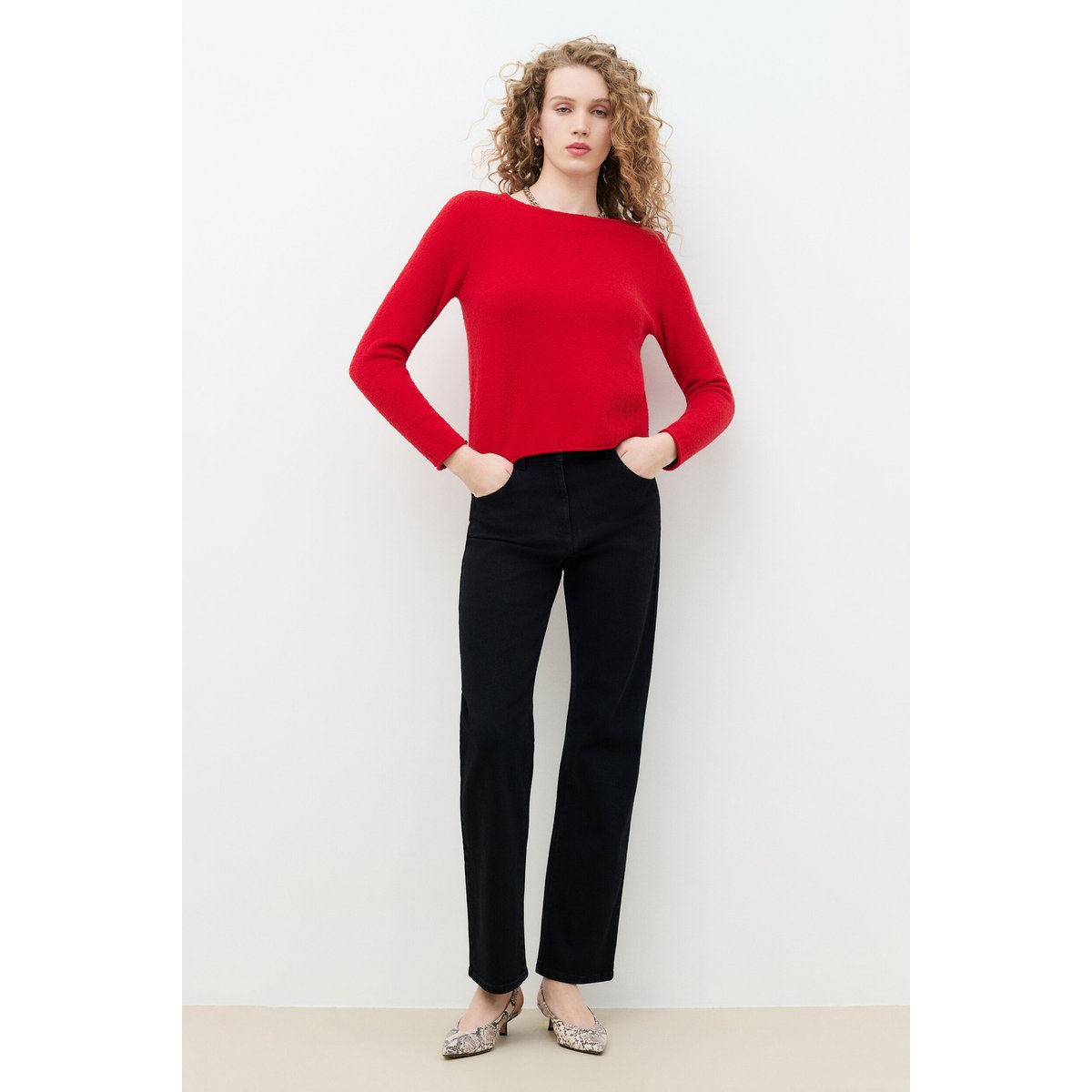 Pull droit col bateau MPIERRE rouge, CAROLL