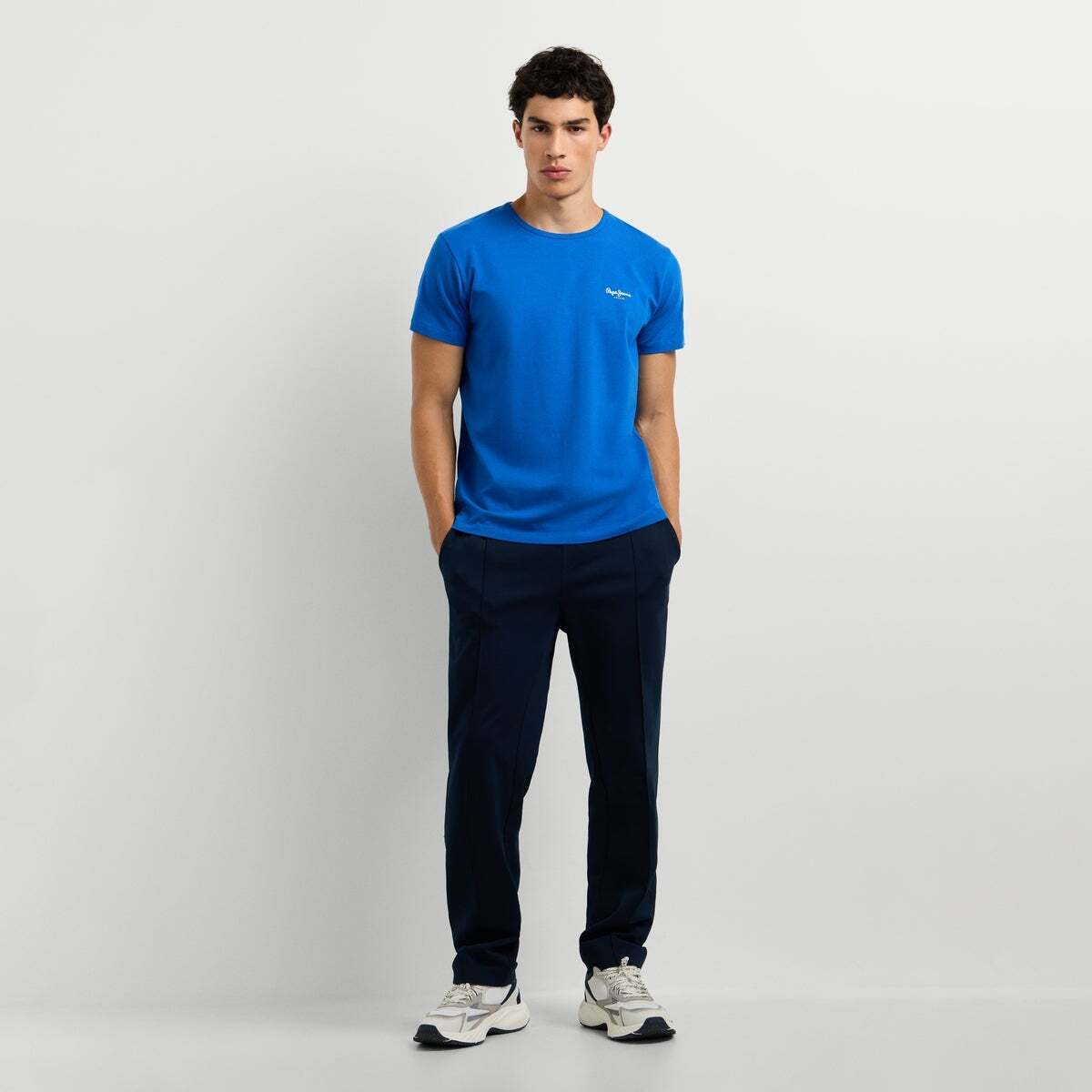 T-Shirt Coupe Slim Avec Logo bleu électrique, PEPE JEANS