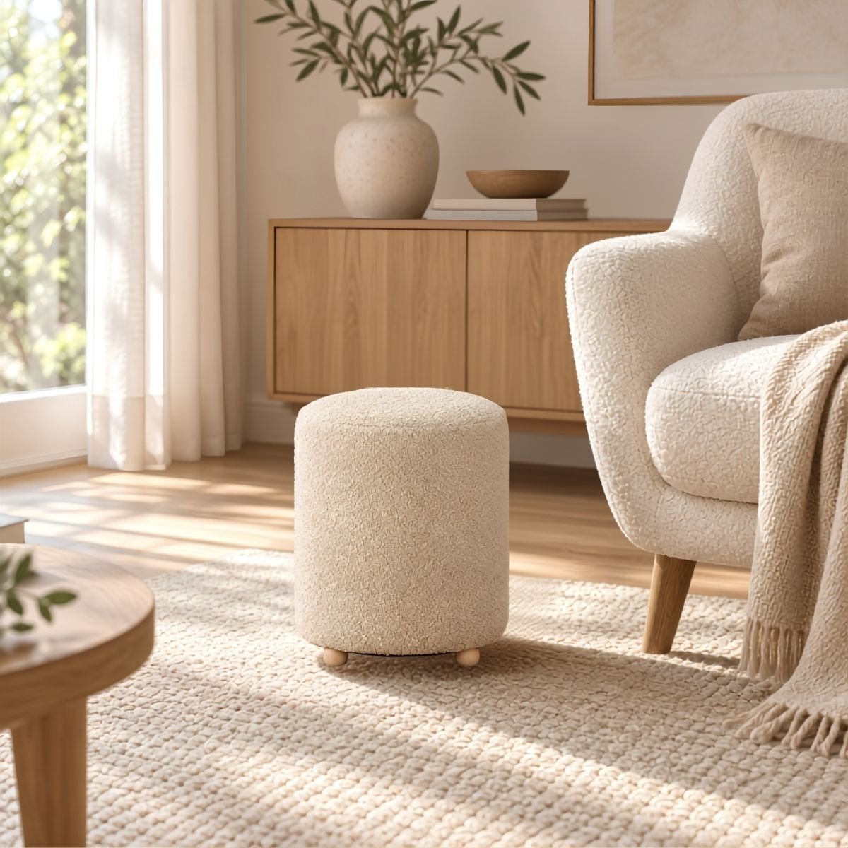 Tabouret YVES beige, MICA DECORATIONS