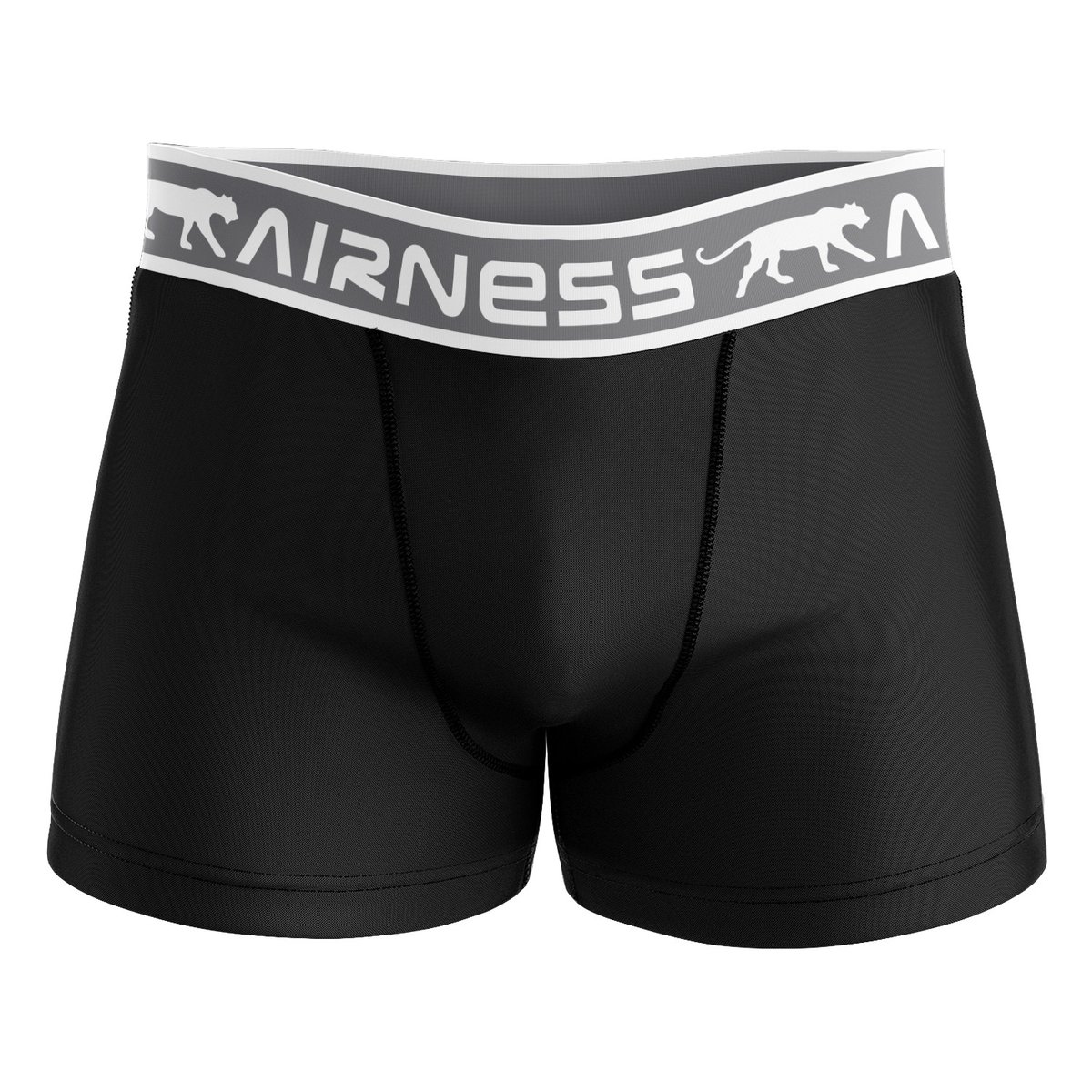 Lot De 3 Boxers Coton noir/gris foncé/kaki, AIRNESS
