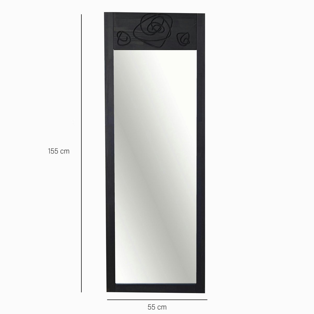 Miroir vertical en bois 155 cm HILO anthracite - rose, PIER IMPORT