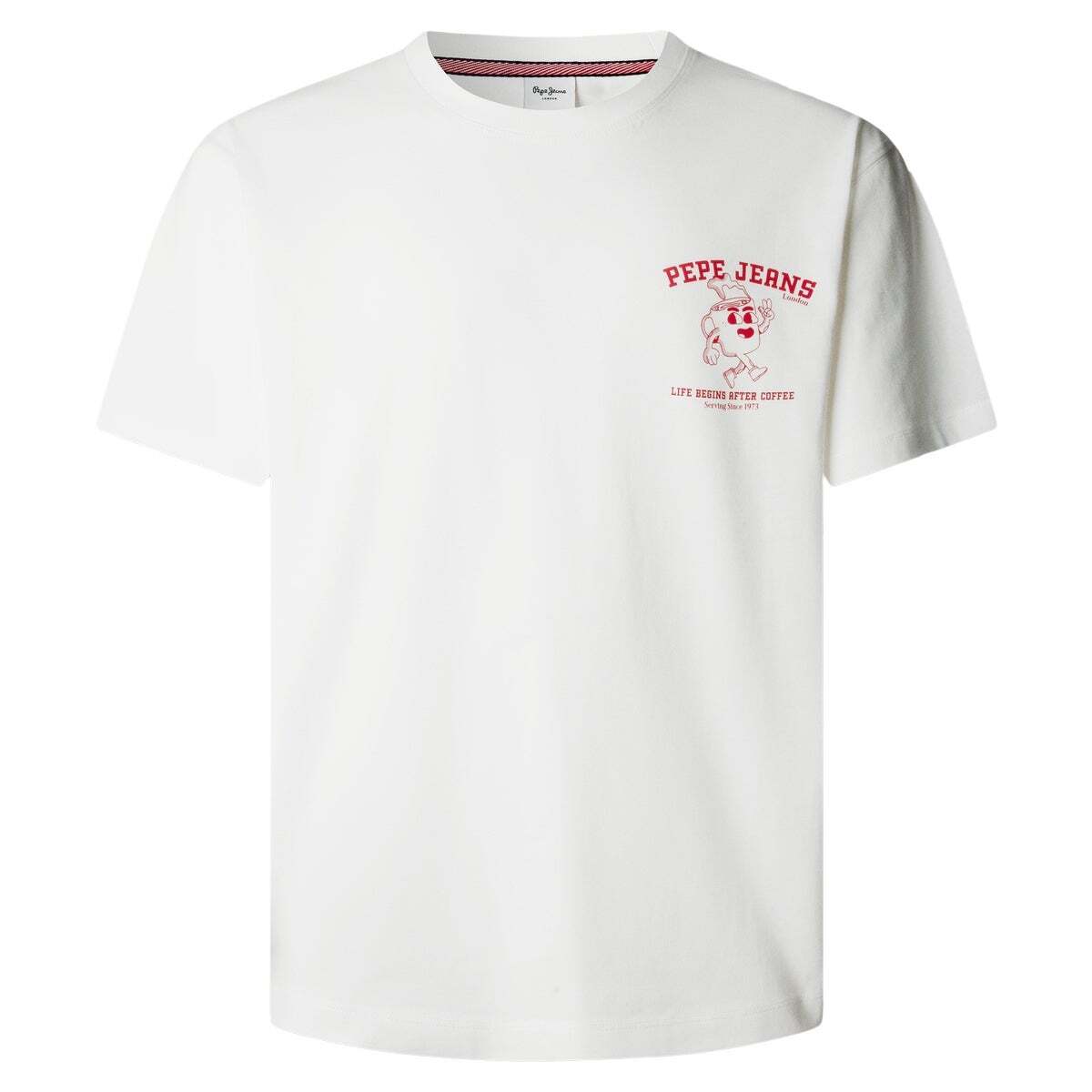 T-Shirt À Imprimé Graphique Coupe Casual blanc cassé, PEPE JEANS