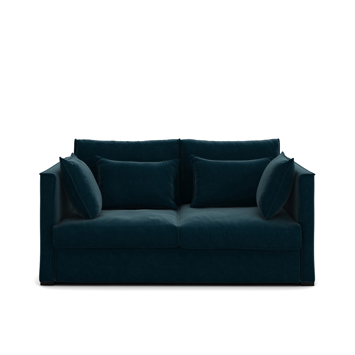 Sofá cama de terciopelo de 3 o 4 plazas, Camille azul pavo real, AM.PM