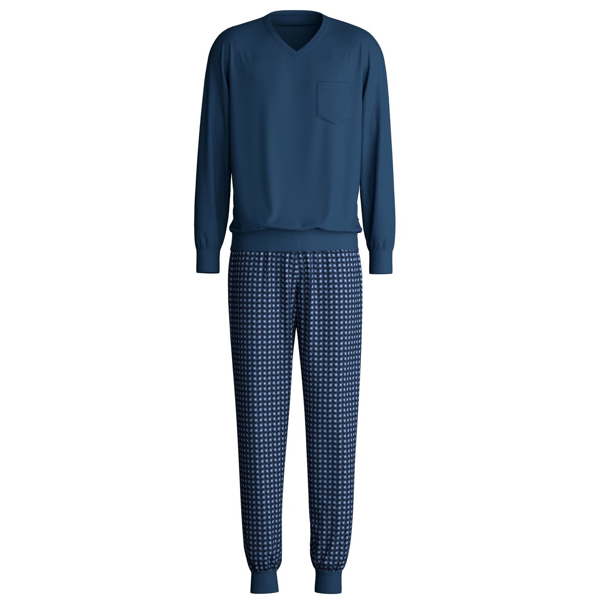 Pyjama avec bords élastiques manches longues Coton RELAX STREAMLINE lac glacier, CALIDA