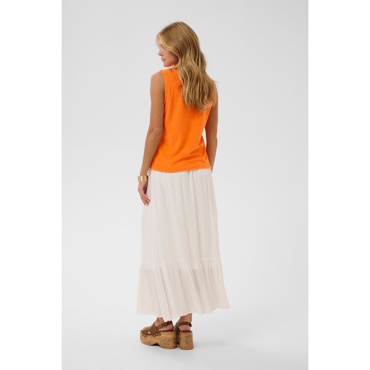 Chemise polo orange celosia orange, CREAM