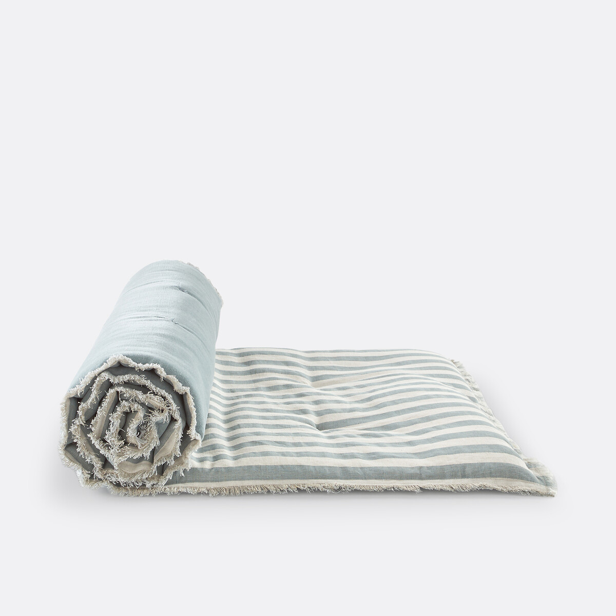 Matelas d'assise lin/coton, Octavine naturel/gris, LA REDOUTE INTERIEURS