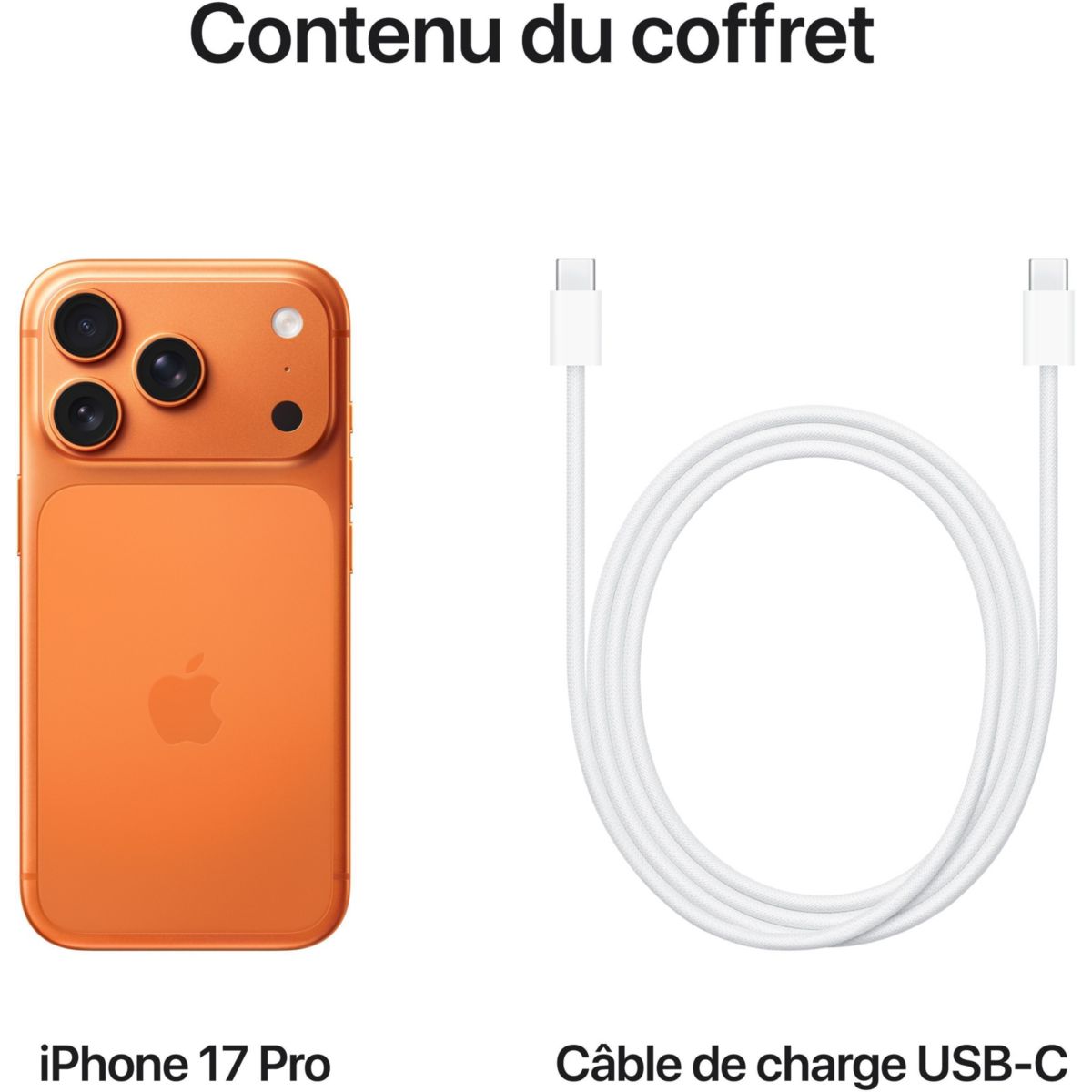 Smartphone iPhone 17 Pro Orange cosmique 1To couleur unique, APPLE