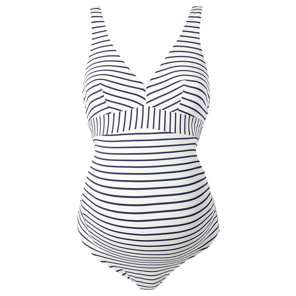 Fato de banho de maternidade de 1 peça com padrão às riscas riscas marinho/branco, LA REDOUTE COLLECTIONS