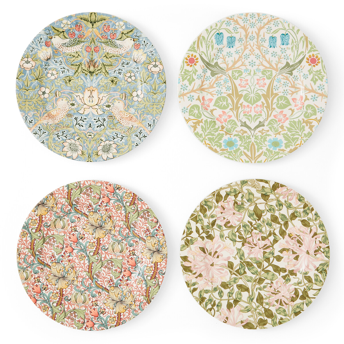 Set of 4 Morris & Co. Assorted Dessert Plates multi-coloured, MORRIS & CO.