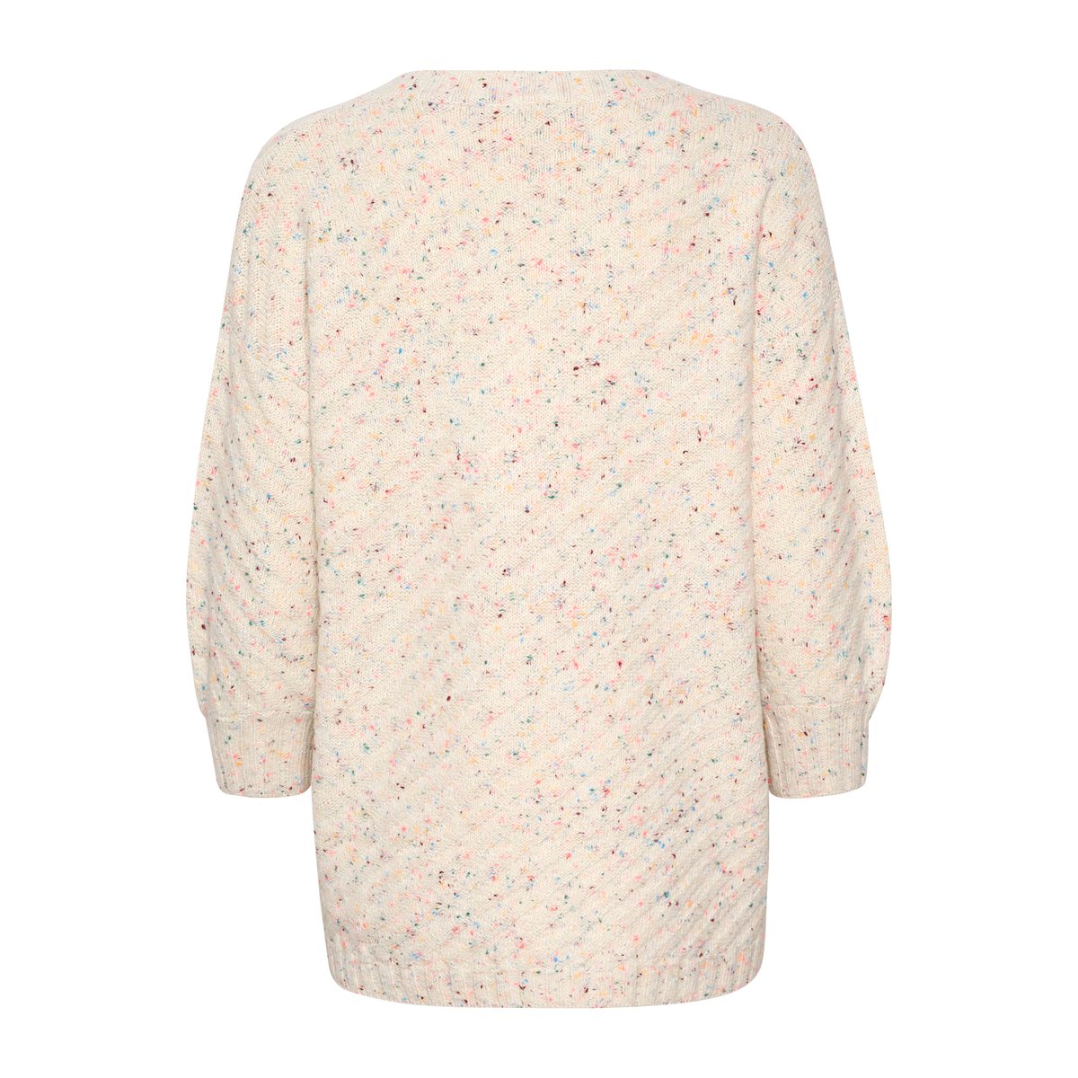 Pullover tricoté beige crème brûlée melange multi dot, KAFFE