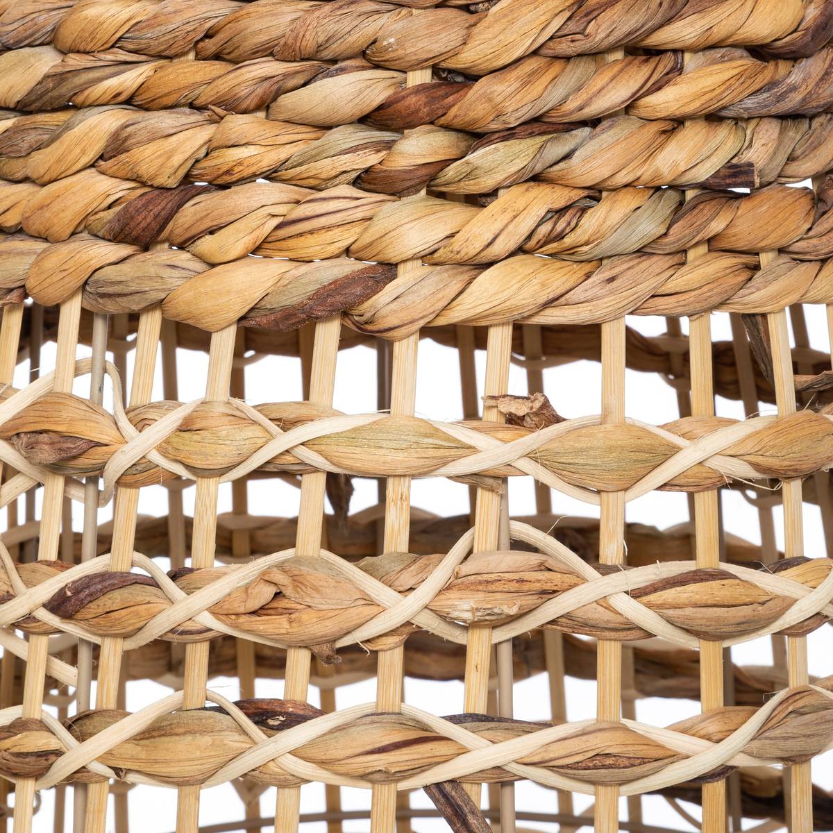 Lampadaire en papier tressé sur base bois de hêtre SAND beige, ATMOSPHERA
